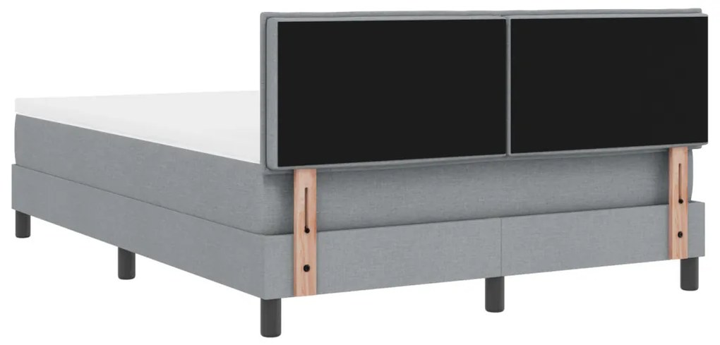 Boxspring Ágy Matraccal Világosszürke 140x200 cm Szövet