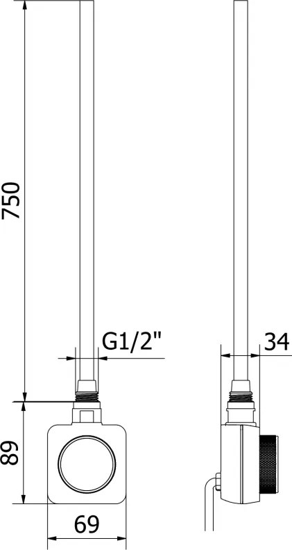 Mexen, Mexen Ares elektromos fűtés 1800 x 500 mm, 900 W, czarny - W102-1800-500-6900-70