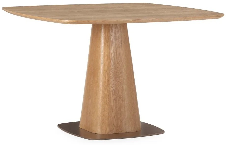 Étkezőasztal tölgyfa dekorral 120x120 cm Etel – MOME