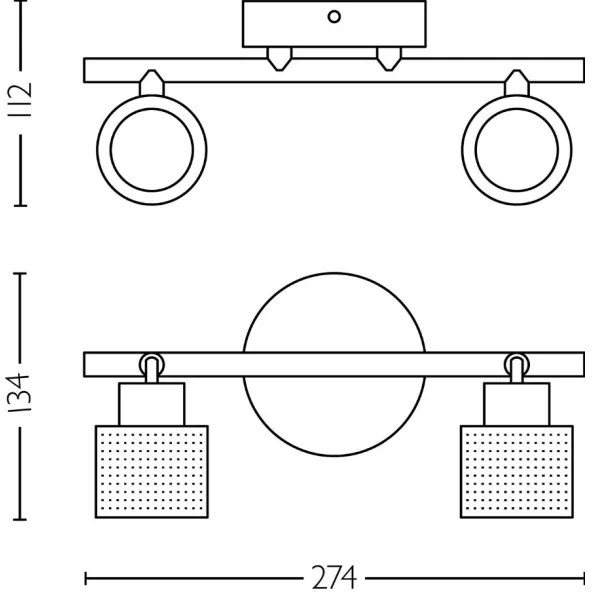 Philips - Spotlámpa NIALL 2xGU10/5W/230V fekete/réz