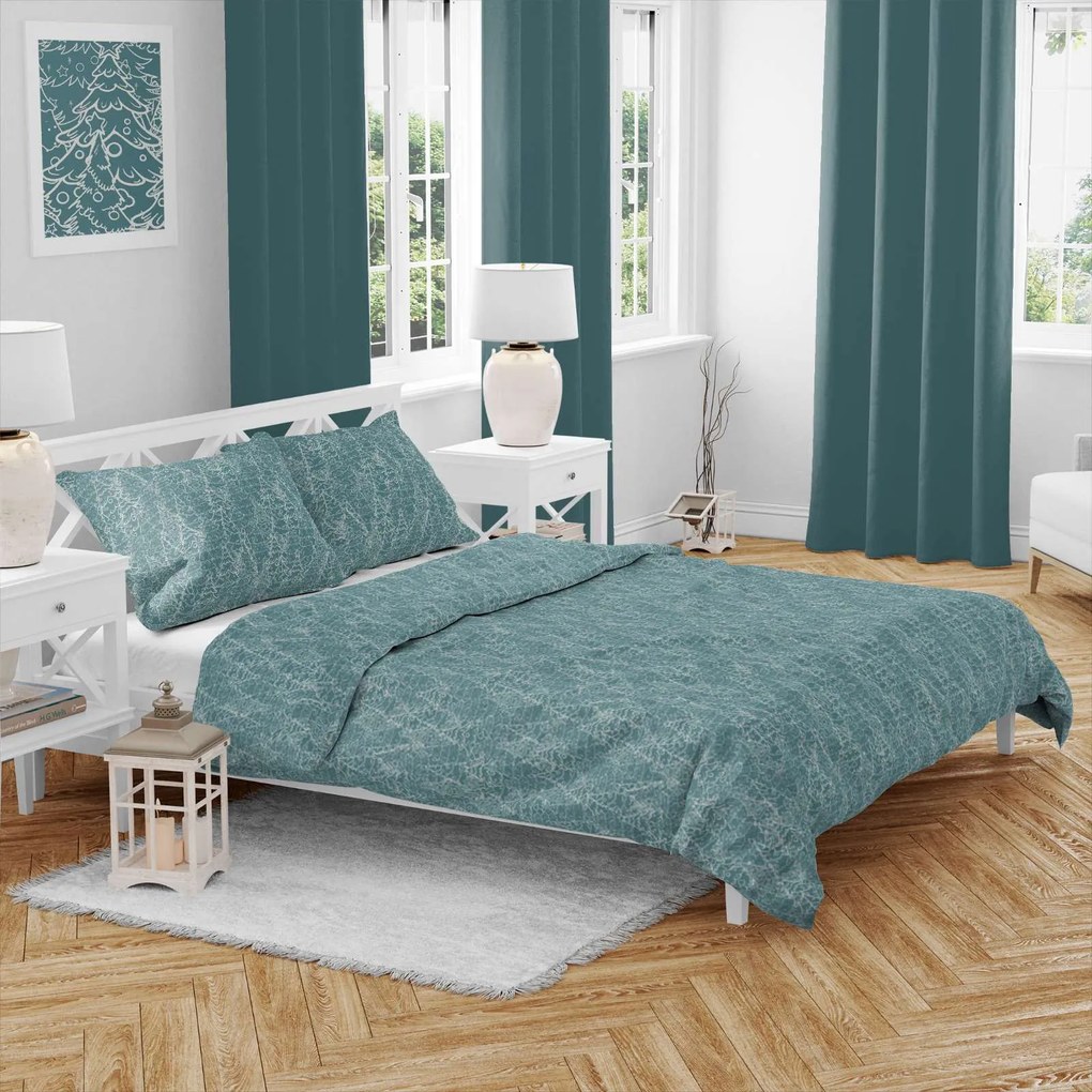 Pamut ágynemű FROSTLINE kékeszöld Ágyneműhuzat mérete: 70 x 90 cm | 140 x 200 cm