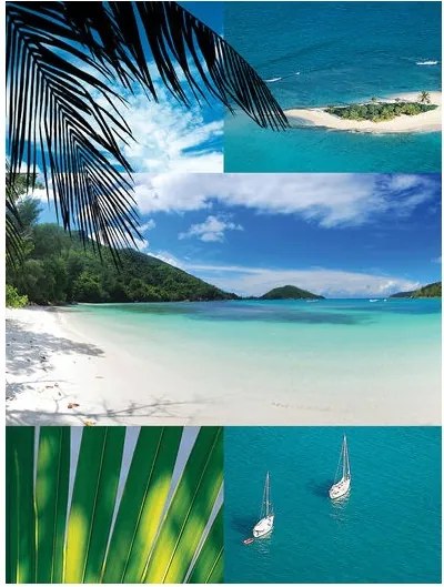 Flizelin fotótapéta Trópusi pálma sziget fehér homok 184x254 +ragasztó