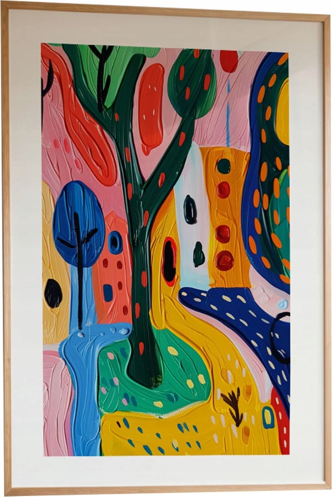 Vászonkép Színes Tájkép A3 Poszter Modern Fa Keret 30x42 cm