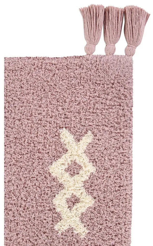 Rózsaszín mosható kézi szövésű pamut gyerek szőnyeg 140x200 cm Noah – Lorena Canals