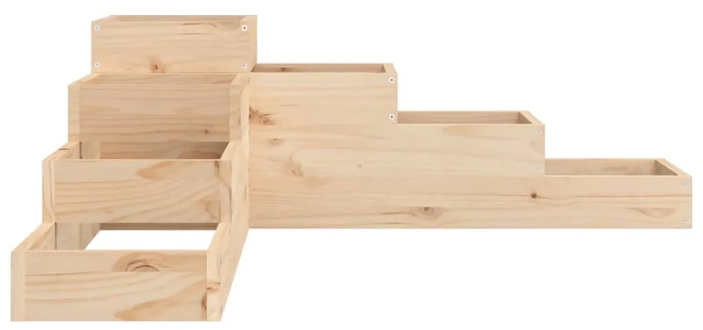 4-szintes kerti virágláda tömör fenyőfából, 106 x 104,5 x 36 cm