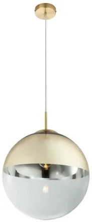 Globo 15858 Függeszték, metál arany, üveg átlátszó,arany, ø: 350, Foglalat típusa:1xE27 60W 230V