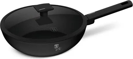 BerlingerHaus Wok fedővel (28 cm) Matte Black Collection  BH/8181