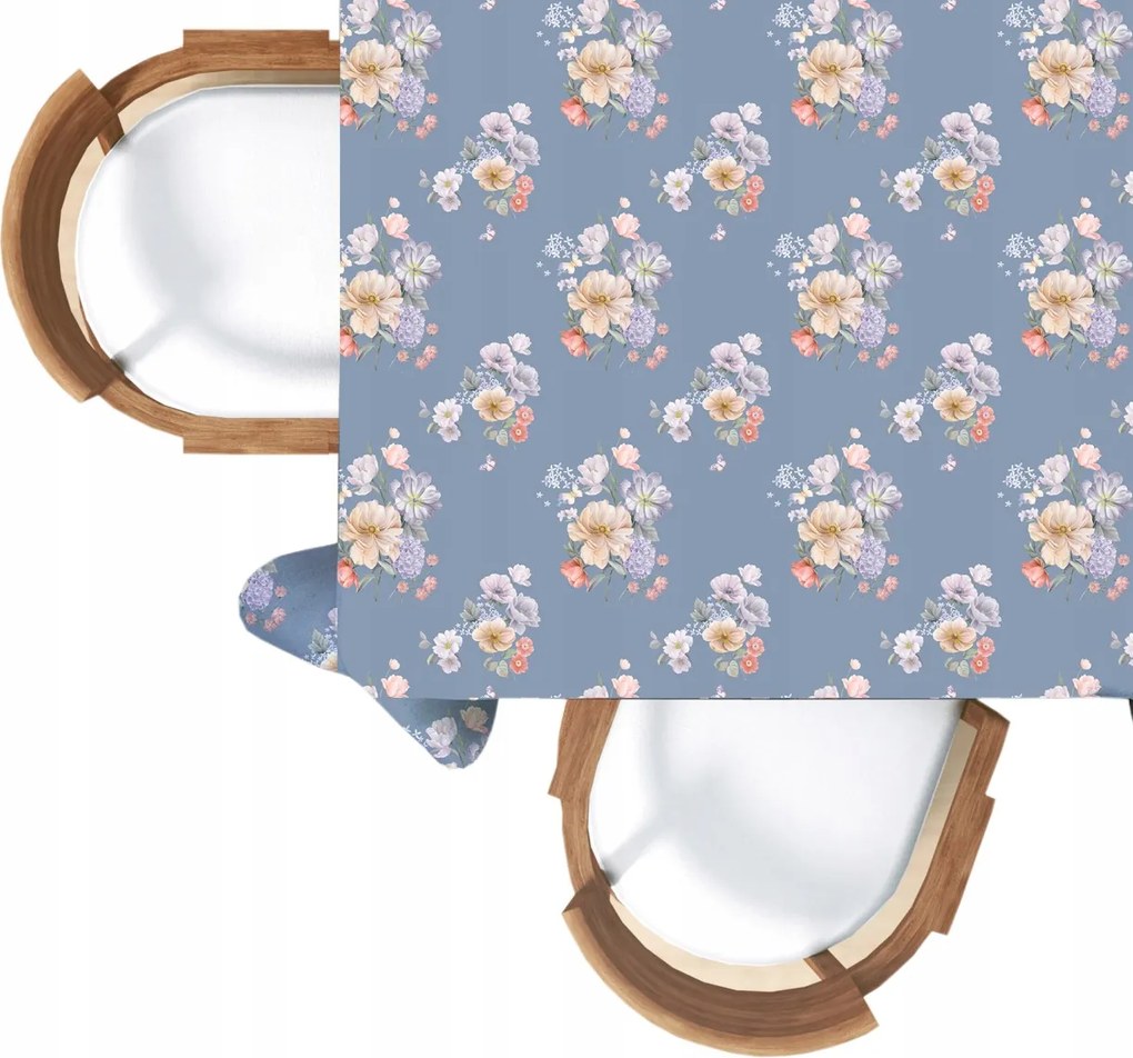 Abrosz Foltálló 140X220 Mintás Kék Csokor