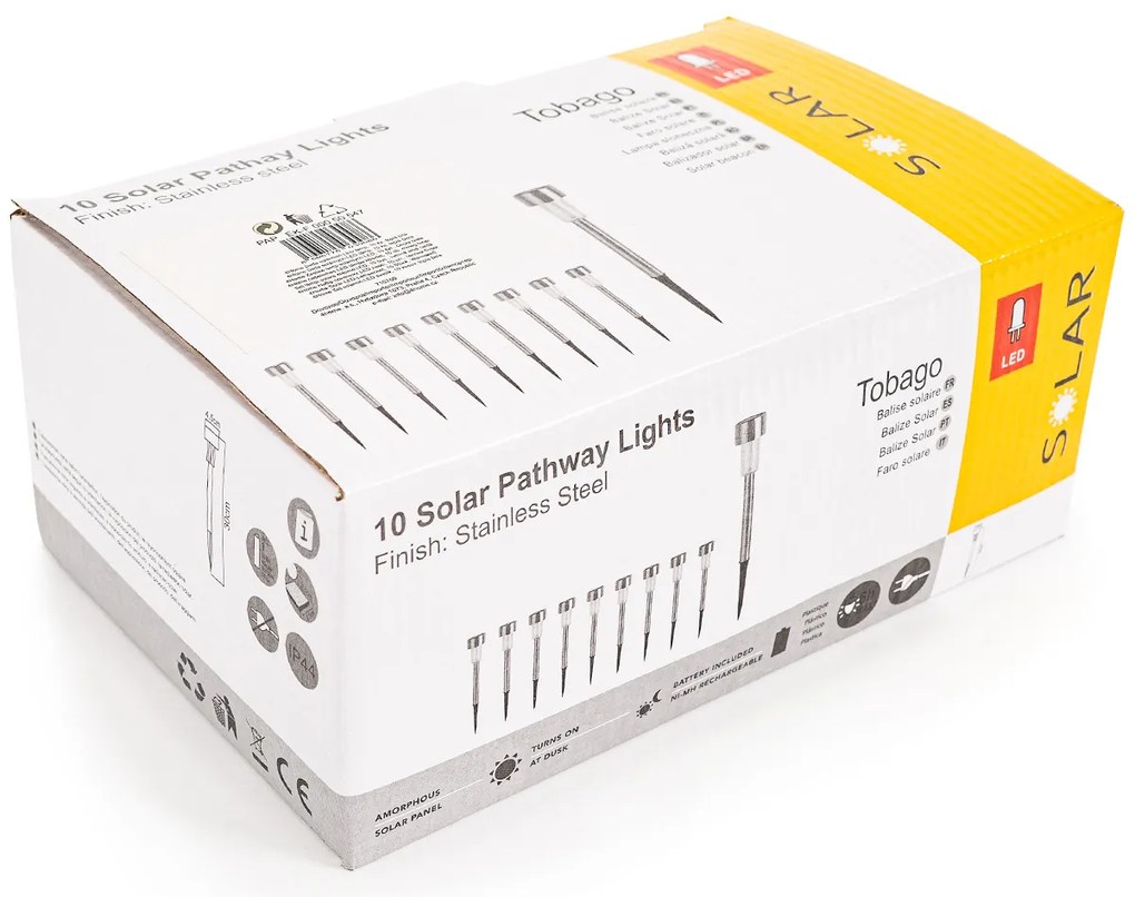 4Home Napelemes LED lámpa szett, 10 db, melegfehér