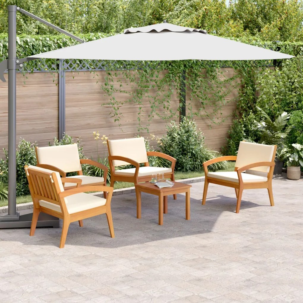 Bisztró készlet 5 pcs Barna 45 x 45 x 38 cm Tömör akácfa