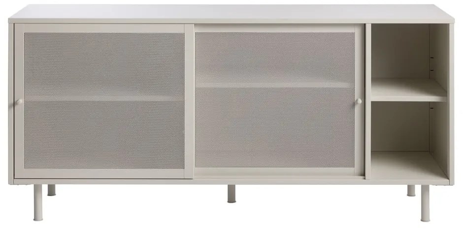 Szürke fém komód tolóajtóval 160x75x47 cm Veep – Unique Furniture