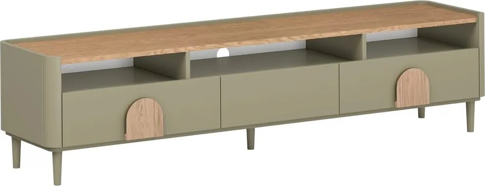 Amilio RTV szekrény 200 cm - eukaliptusz / baltic tölgy / natúr tölgy fogantyú