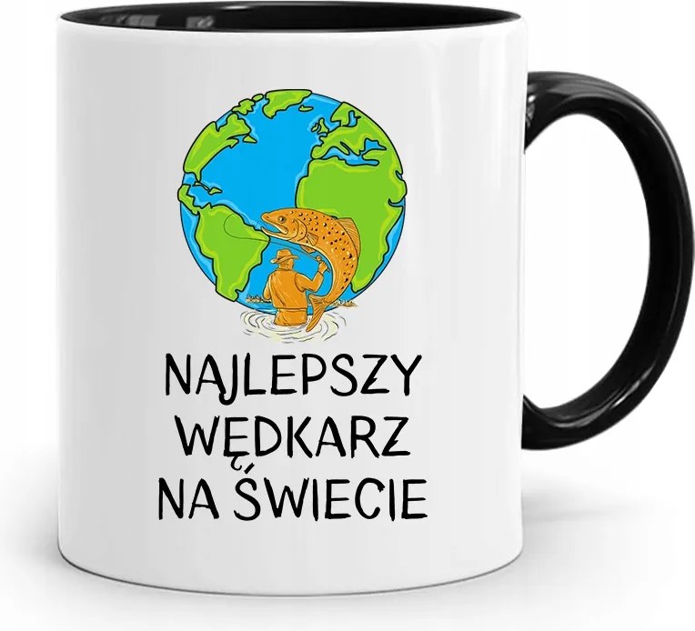 Fekete Bögre Horgászoknak A Világ Legjobbja fényképes nyomattal