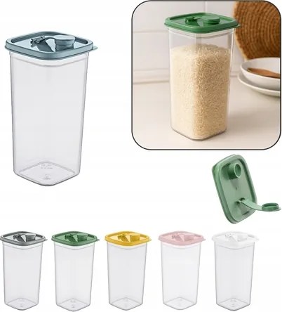 1,5L-ES Ételtároló Doboz Adagolóval 1500ml Színek Koktél Rizs Tészta