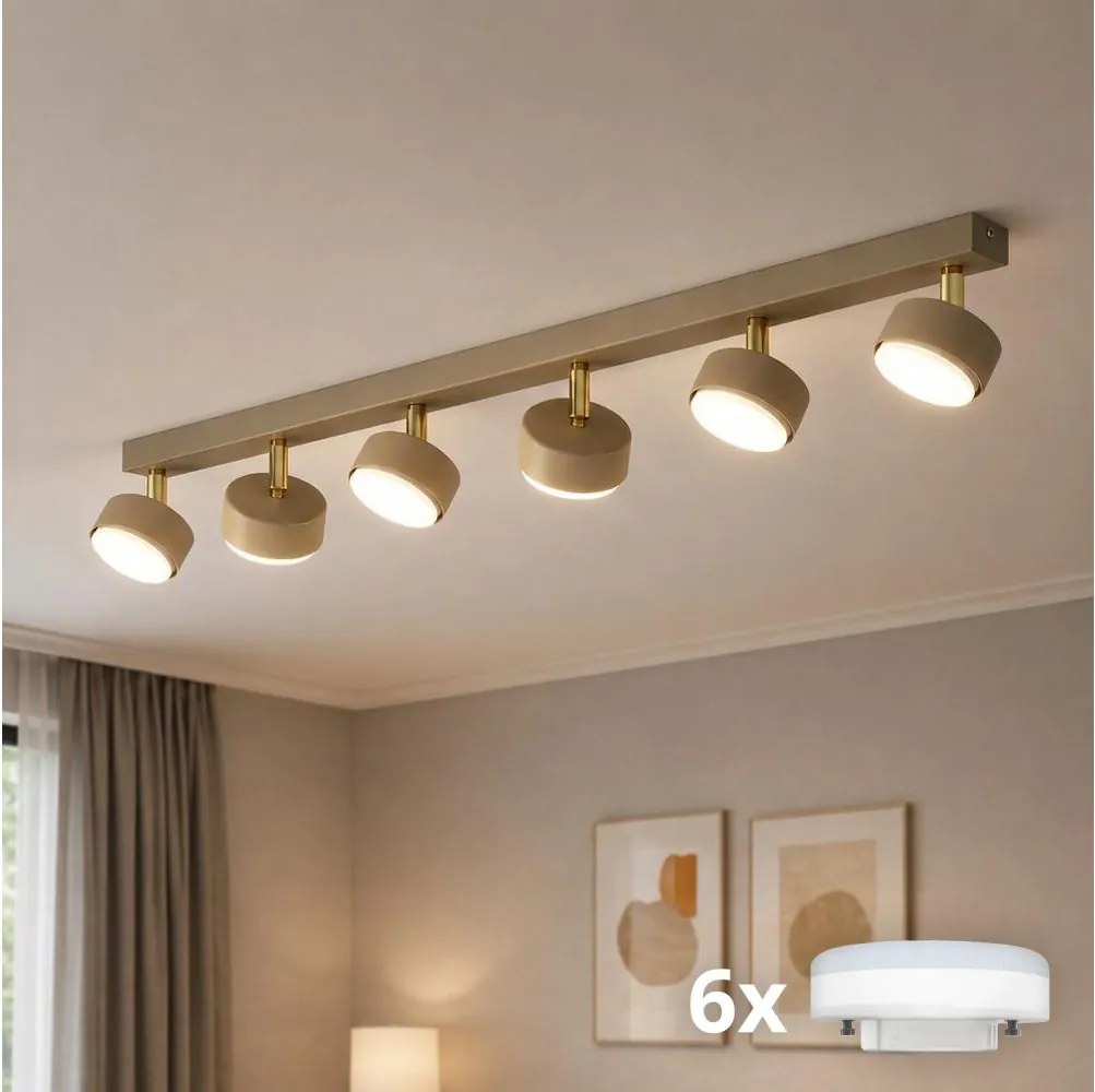 BRILAGI - LED spotlámpa MONO 6xGX53/30W/230V bézs/arany