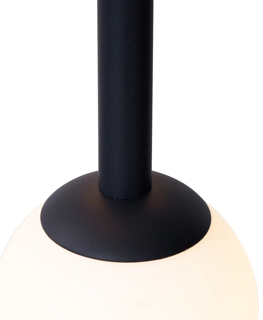 Design Függőlámpa Fekete, 5 Fényforrással, Matt Üveggel - Vertical