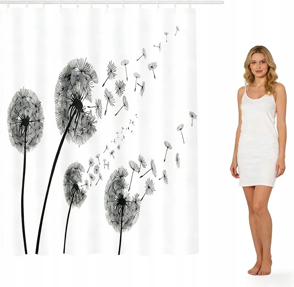 Textil zuhanyfüggöny 180x200cm antibakteriális függöny Vízálló