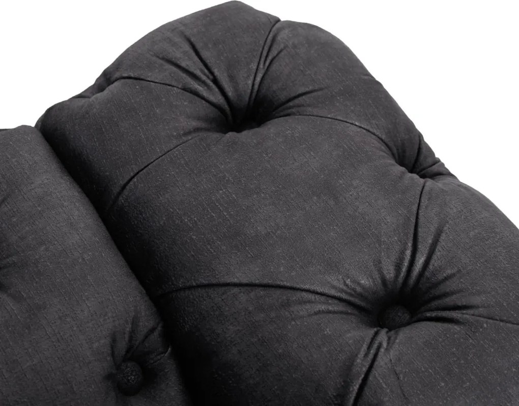 Sofa SORRENTO 3S Trzyosobowa Czarna Welurowa