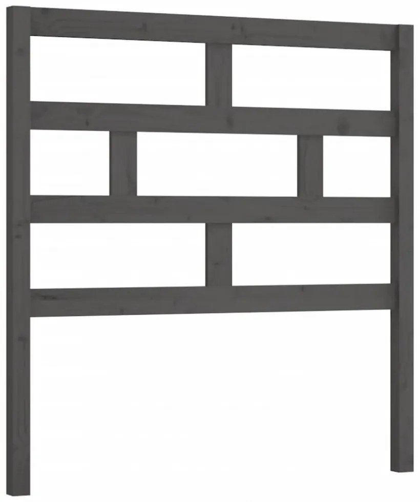 szürke tömör fenyőfa ágy fejtámla 106 x 4 x 100 cm