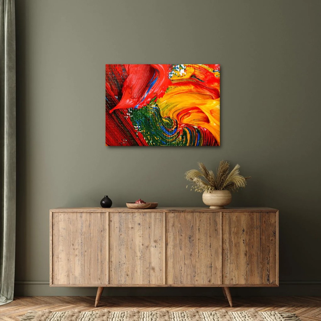 Kép - Kékítő absztrakció ecsettel (70x50 cm)