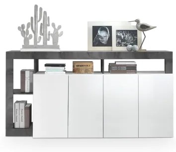 Komód LENOR fehér/antracit