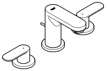GROHE 20187000-háromlyukú mosdócsaptelep EUROSMART COSMOPOLITAN DN 15 króm