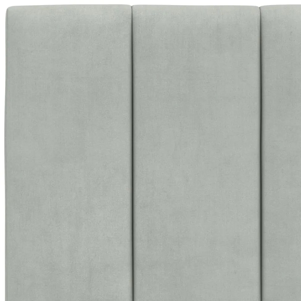 világosszürke bársony ágykeret matrac nélkül Hanko 180 x 200 cm