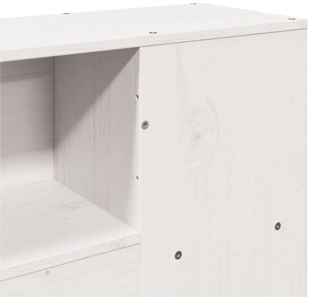 fehér tömör fenyőfa fejtámla tárolóval 120 cm