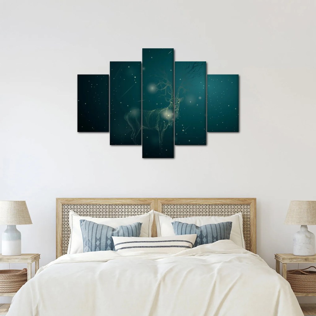 Kép - Varázslatos szarvas éjszaka (150x105 cm)