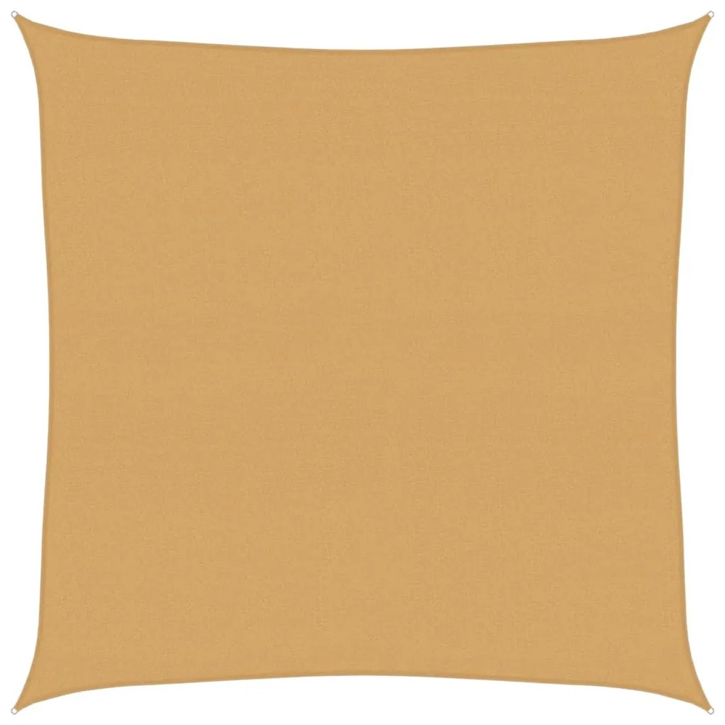 homokszínű négyzet alakú HDPE napvitorla 160 g/m² 4x4 m