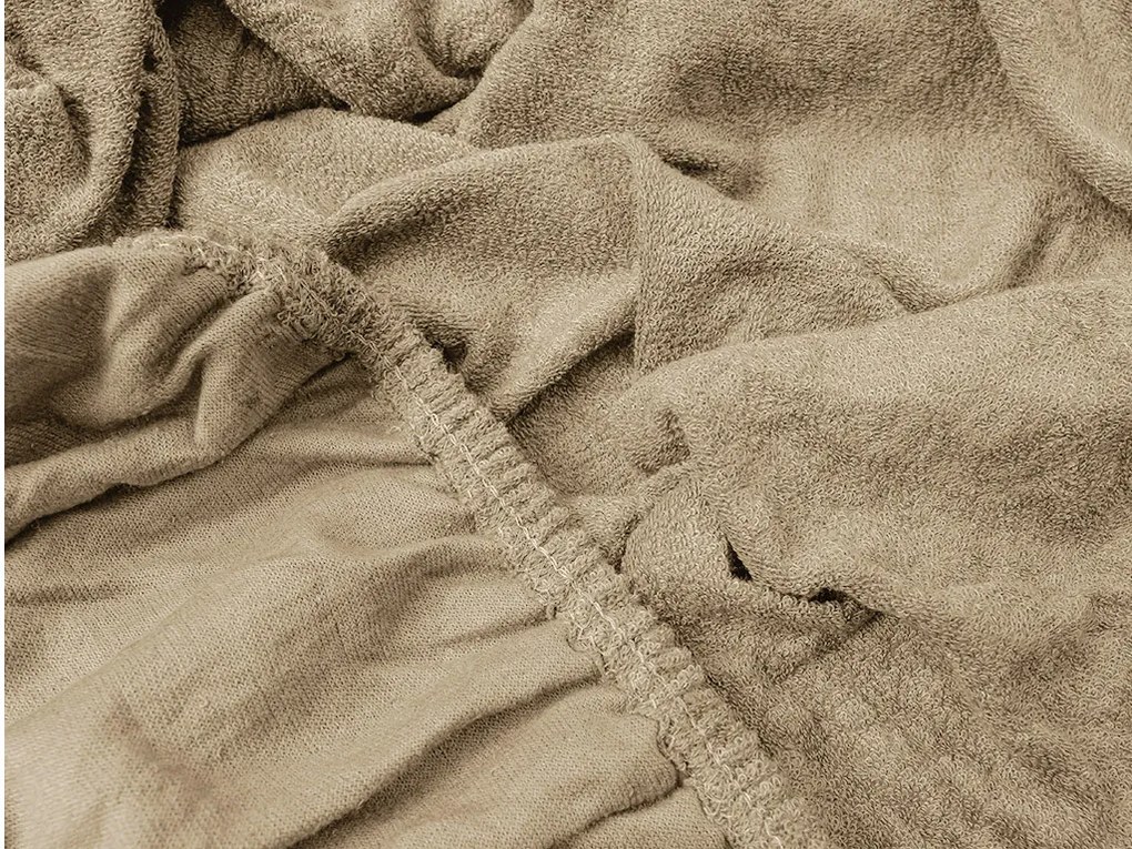 Frottír EXCLUSIVE bézs lepedő 200x220 cm
