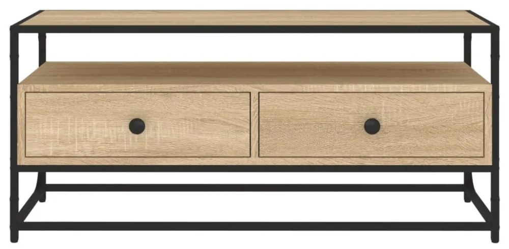 sonoma tölgy színű szerelt fa TV-szekrény 100 x 35 x 45 cm