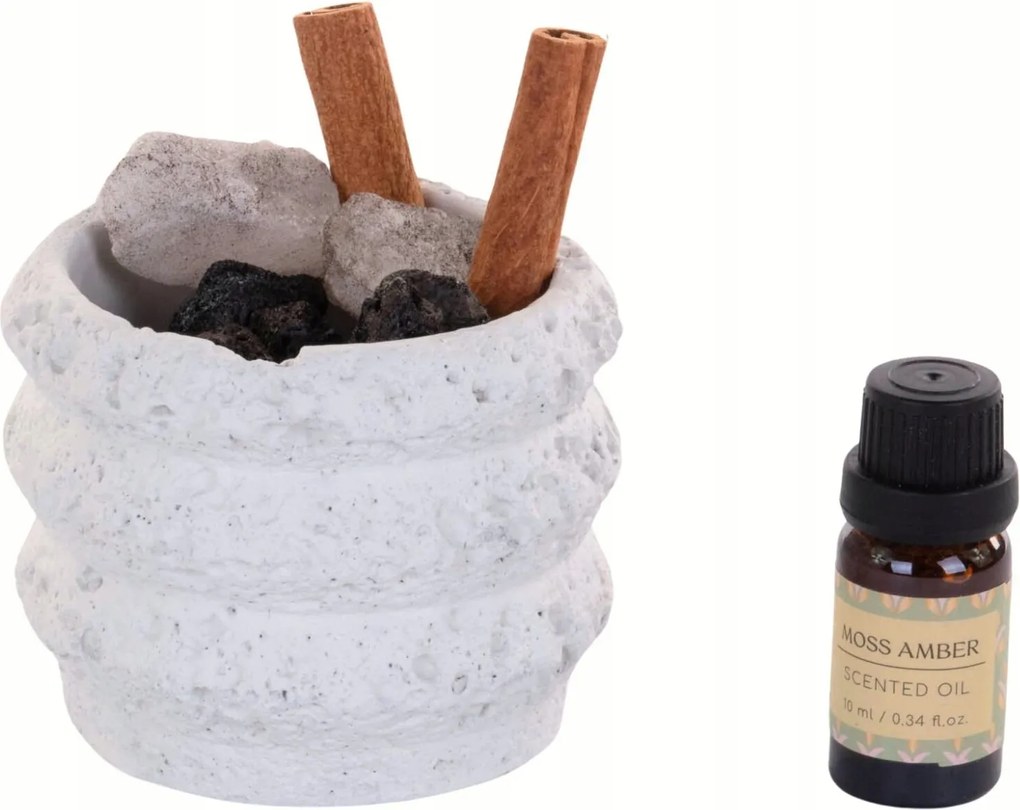 Cement Illatosító Szett Kövekkel Ø 9 X 7 CM 10 ML Űrtartalom