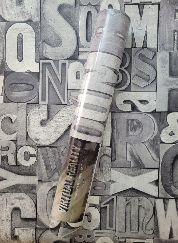 Fali tapéta, betűk, 3D hatás, J48009