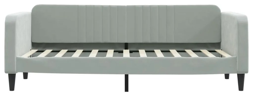 világosszürke kihúzható bársony heverő fiókkal 80 x 200 cm
