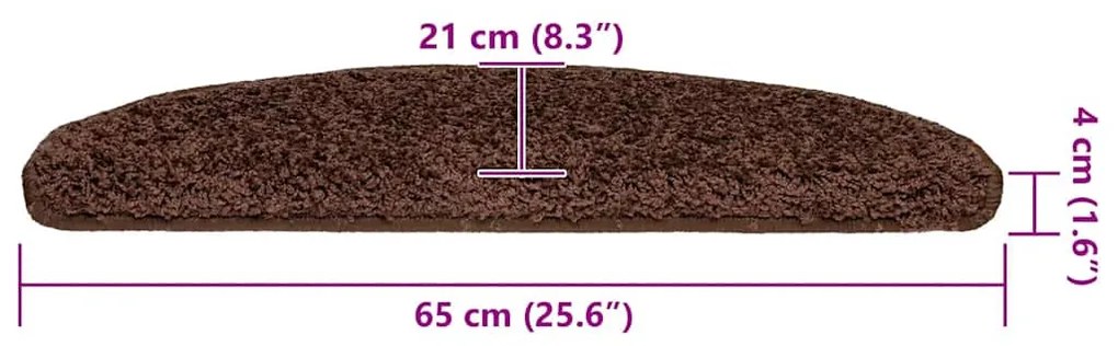 30 db barna lépcsőszőnyeg 65x21x4 cm