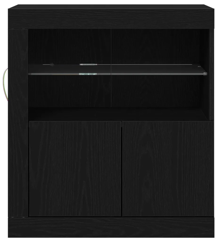 LED világítással ellátott komód Fekete Tölgy 60,5x37x67 cm