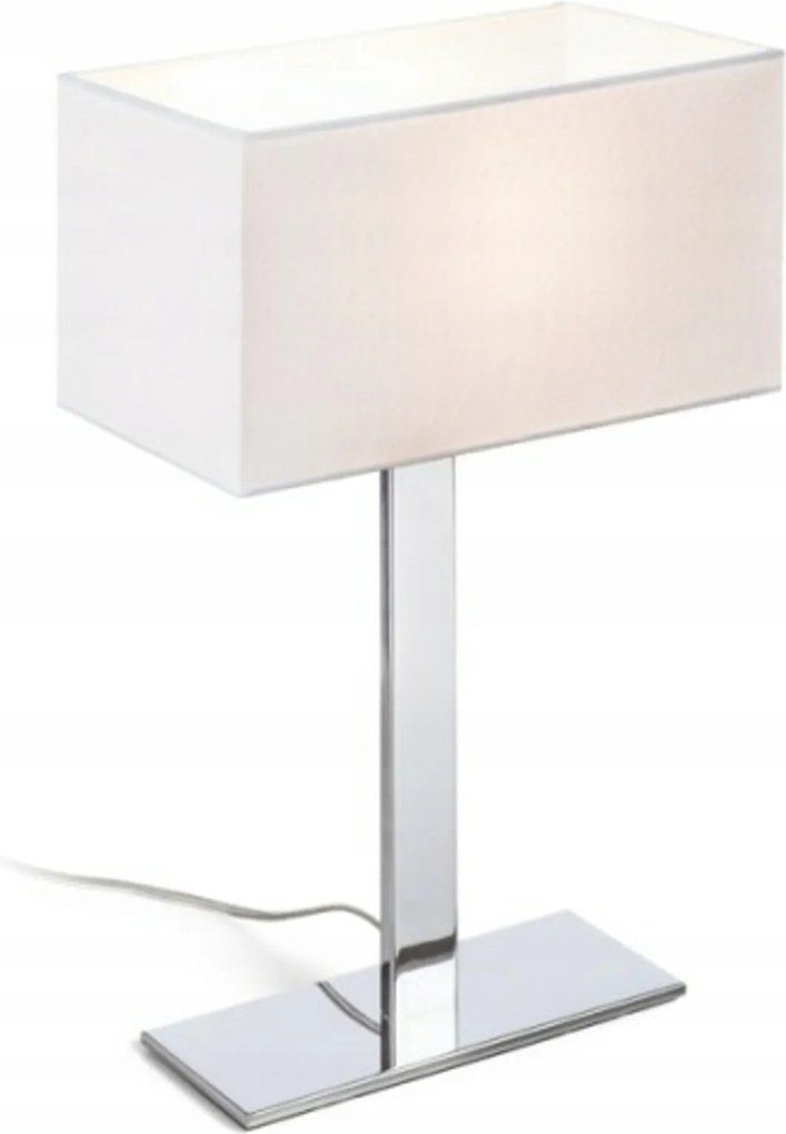 Rendl Plaza M asztali lámpa fehér/króm, E27, 42W, modern design