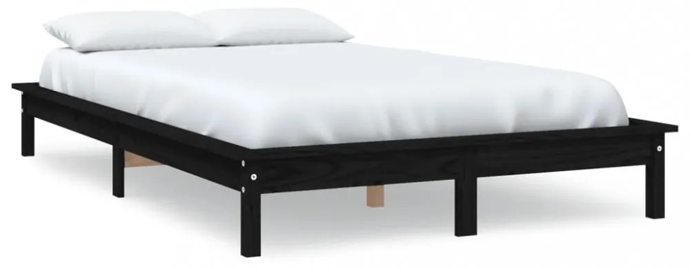 Super King Size fekete tömör fenyőfa ágykeret 180 x 200 cm