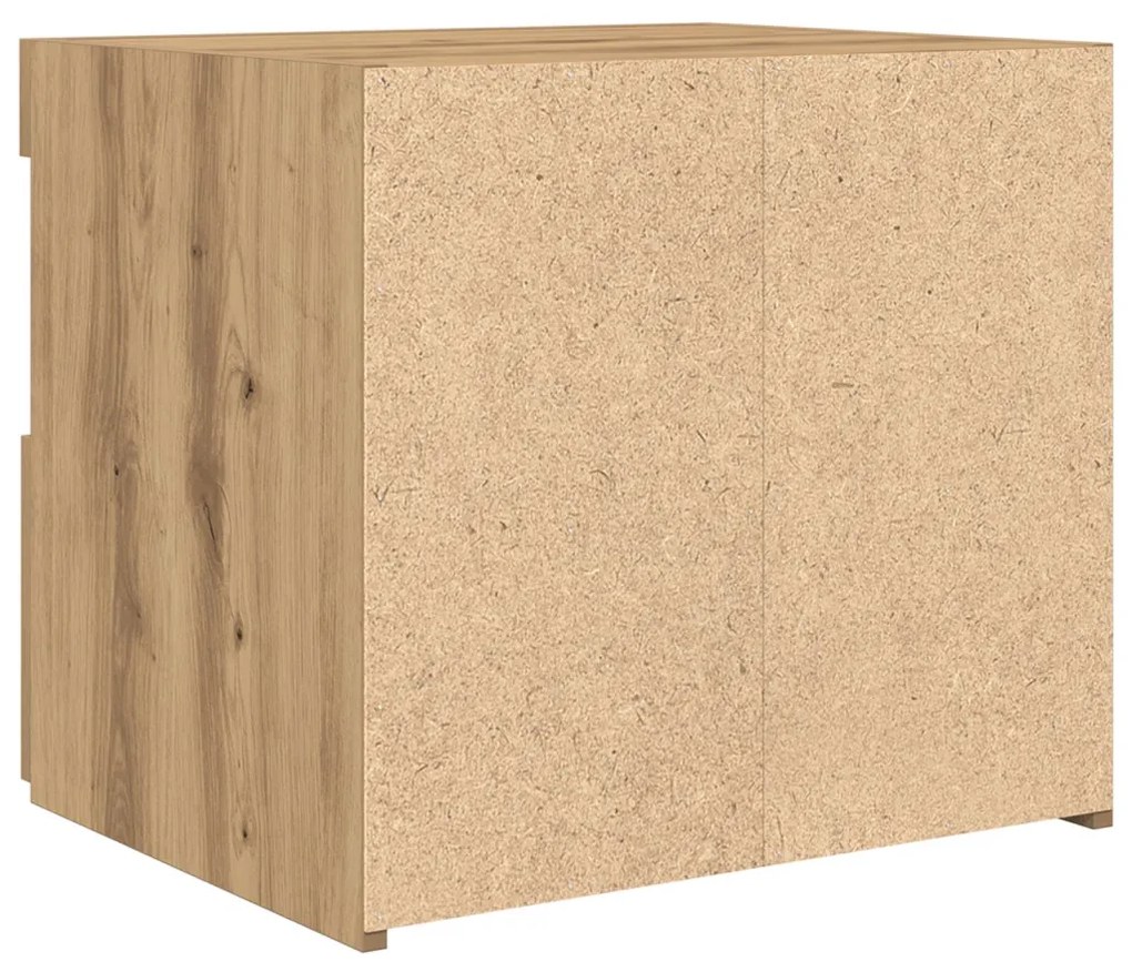 Éjjeli szekrény LED világítással 2 db Kézműves tölgy 50x40x45 cm
