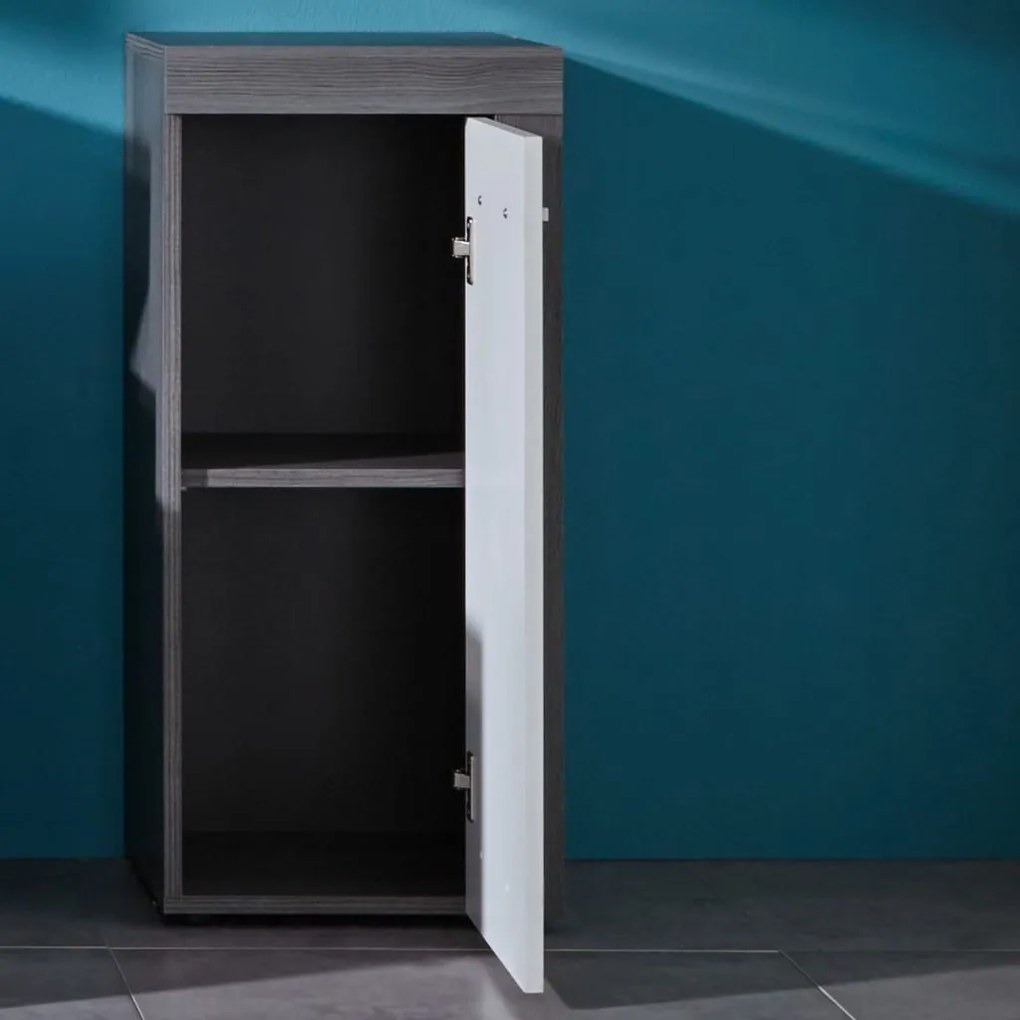 Trendteam Miami fehér és füstös ezüst tároló padlószekrény