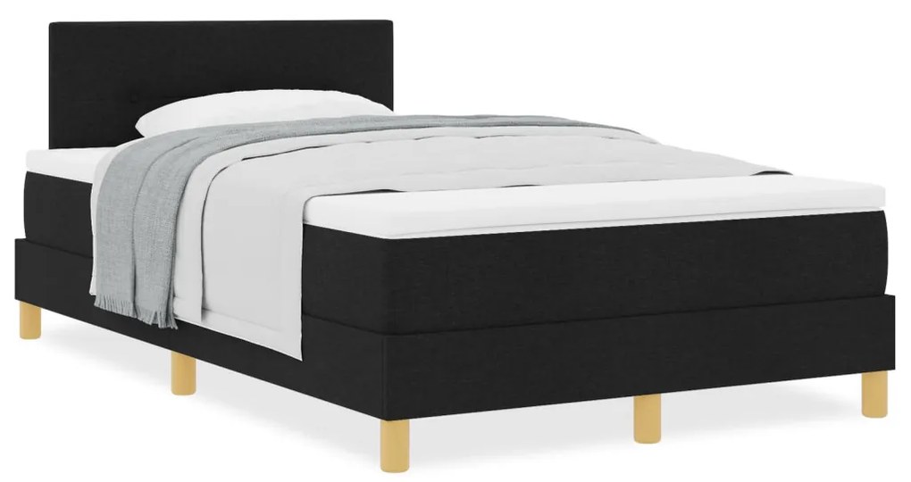 Box Spring Ágy Matraccal Fekete 120x200 cm Textil