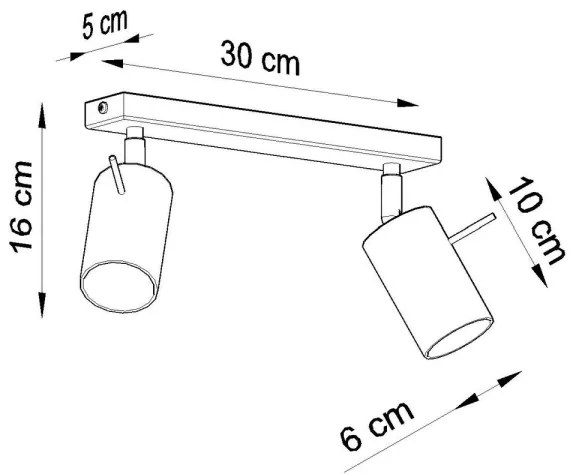 Sollux SL.0450 - Mennyezeti spotlámpa RING 2xGU10/10W/230V