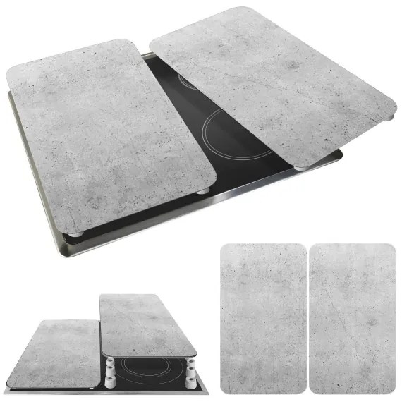 WENKO 53906100 - Főzőlapvédő 30x52 cm szürke/átlátszó