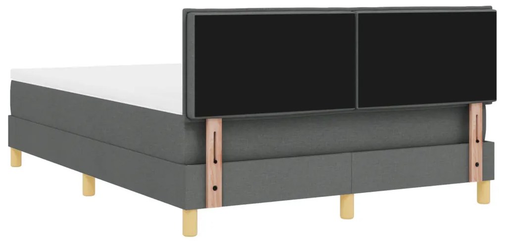 vidaXL Boxspring Ágy Matraccal és LED-del Sötét Szürke 140x200 cm Szövet