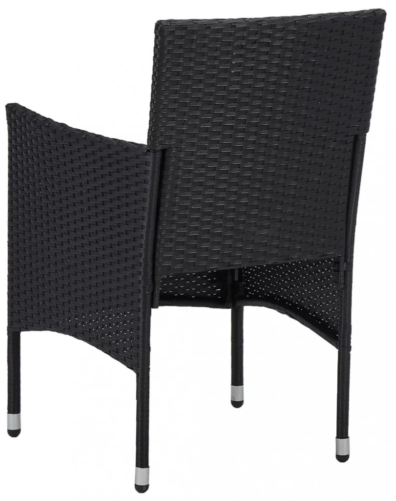 2 db fekete polyrattan kerti szék