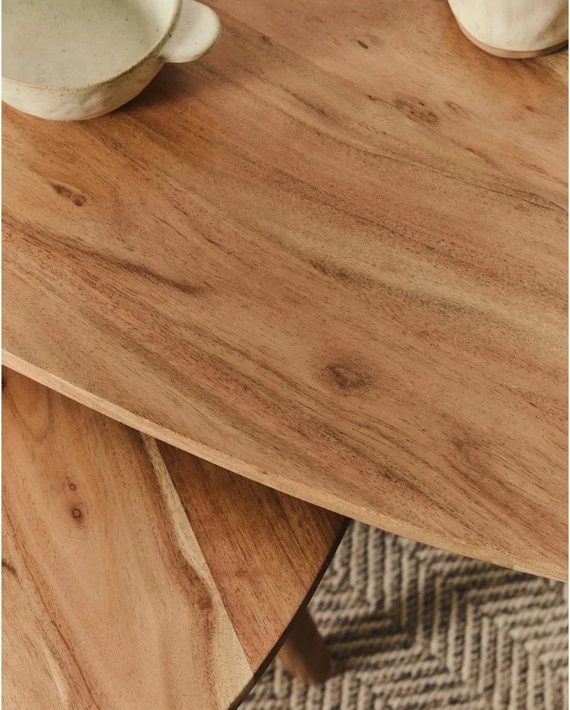 Akácfa tárolóasztal szett 2 db-os 60x61 cm Duvani – Kave Home