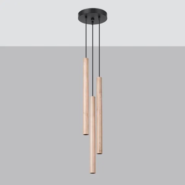 Sollux SL.1268 - Csillár zsinóron PASTELO 3xG9/8W/230V fa