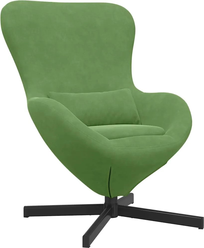 vidaXL Tojásfotel Világos zöld 63 x 73 x 90 cm Bársony