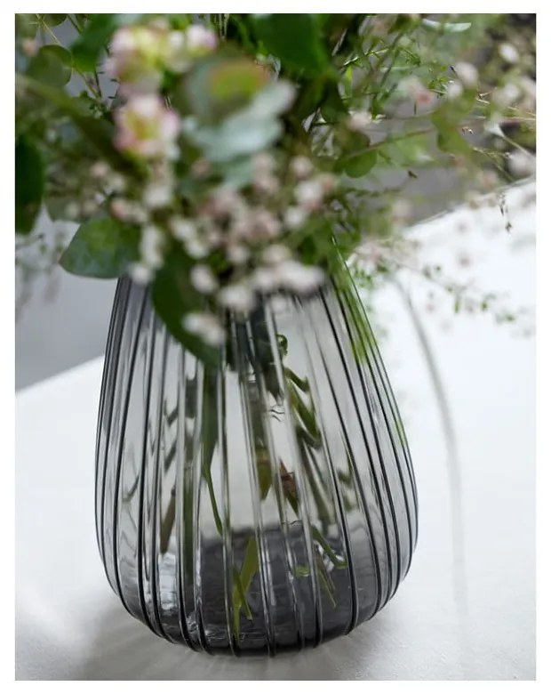 Kusintha szürke üveg váza, magasság 22 cm - Bitz